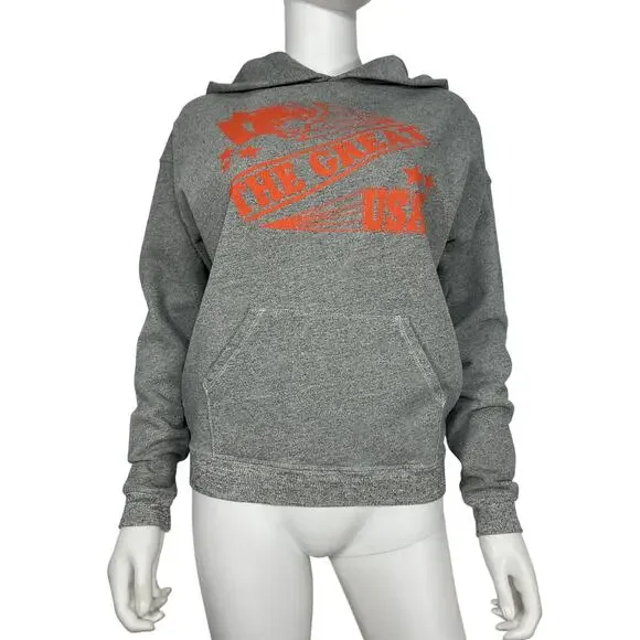The Great Graphic Gray Gym Hoodie Size 0 - Picture 2 of 4